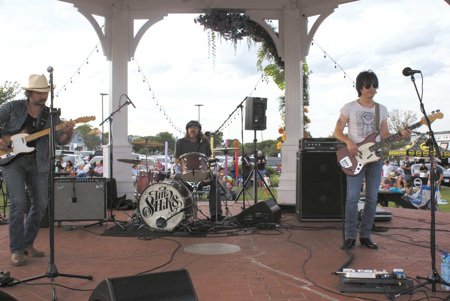 BACK TO THE BANDS: The Silks performed the first Garden City Concert of the season. The members of the band are Tyler-James Kelly on guitar, “Uncle” Sam Jodrey on drums and Jonas Parmelee on bass.